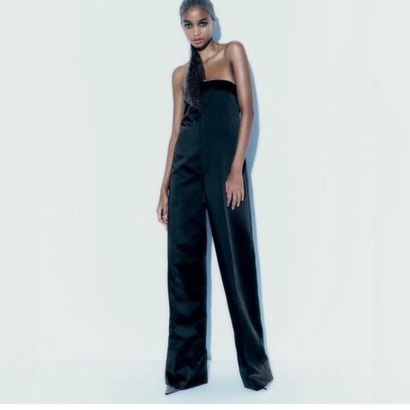 ZARA RHINESTONE SATIN
EFFECT JUMPSUIT - Picture 3 of 12
